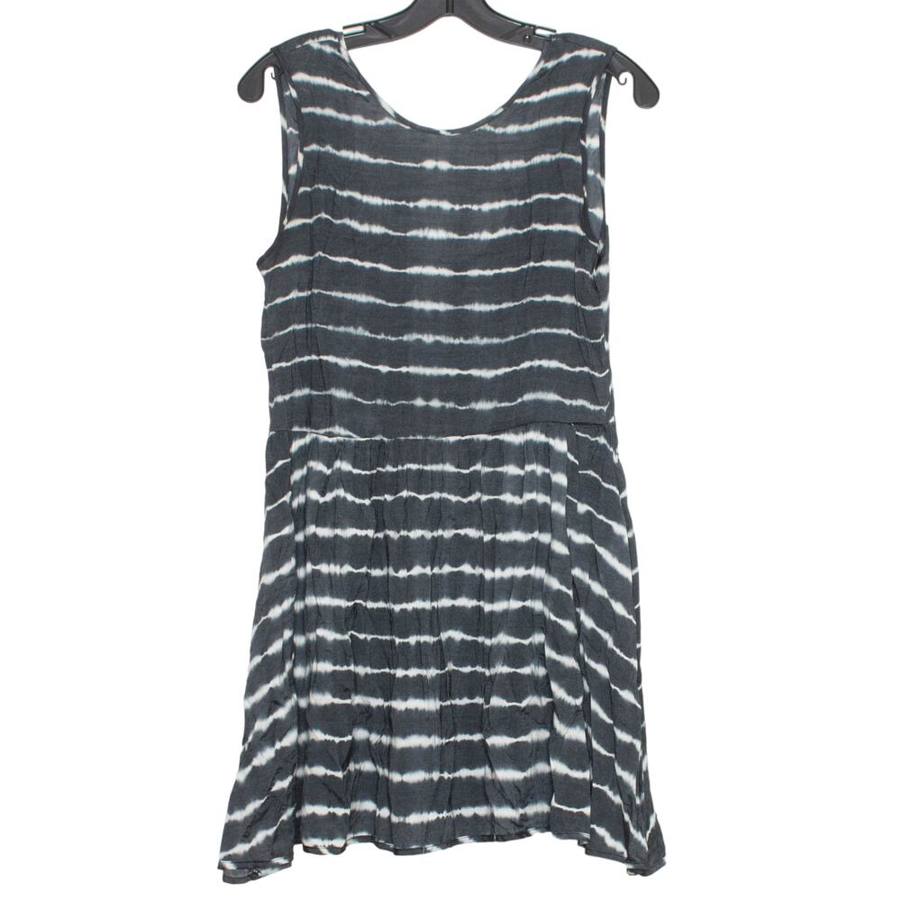 NEUW Womens Dress Sleeveless Mini Semi Sheer Stripe Gray White Size XS FV